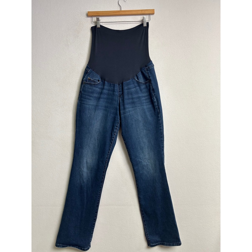 Maternity Comfort a:glow Women 14L Blue Bootcut Full Panel Jeans